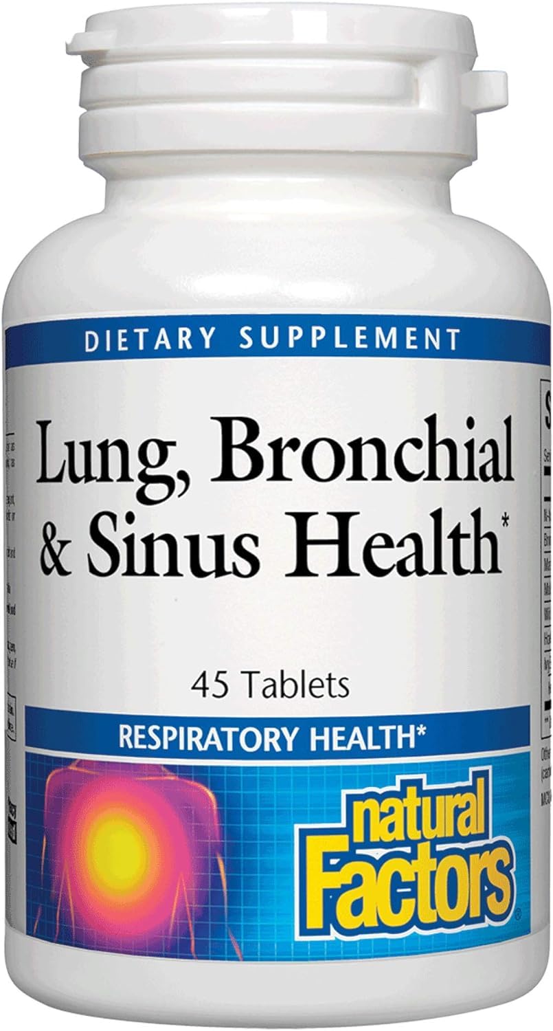 Natural Factors Lung, Bronchial & Sinus Health, Natural Supplement for Respiratory Health and Easy Breathing, 90 Tablets - Nirvana Guru