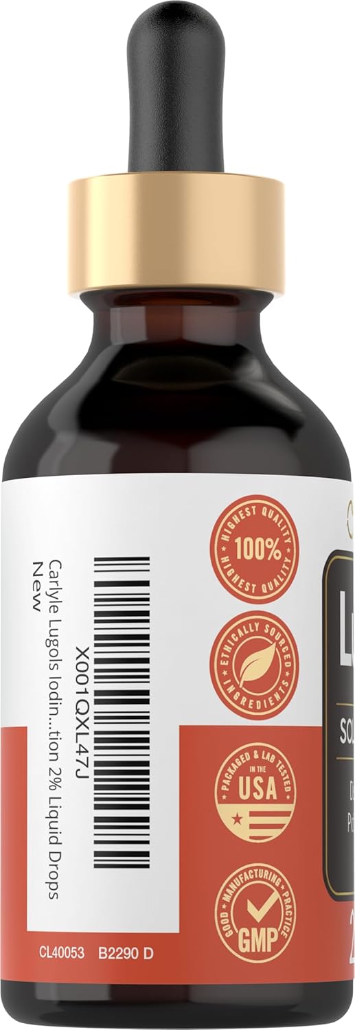Carlyle Lugols Iodine 2 Percent 2 fl oz | Potassium Iodide and Iodine Solution 2% Liquid Drops Nirvana Guru