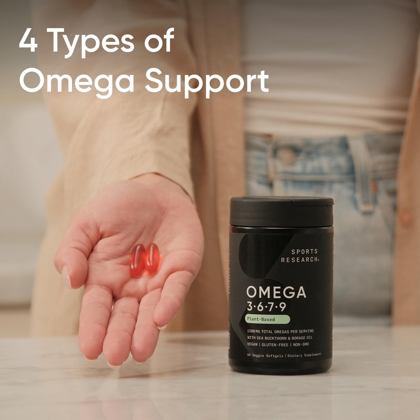 Sports Research Vegan Omega-3 Fish Oil Alternative from Algae Oil - Highest Levels of DHA & EPA Fatty Acids | Non-GMO Verified & Vegan Certified - Fresh Lemon Scent - 60 Veggie Softgels - Nirvana Guru