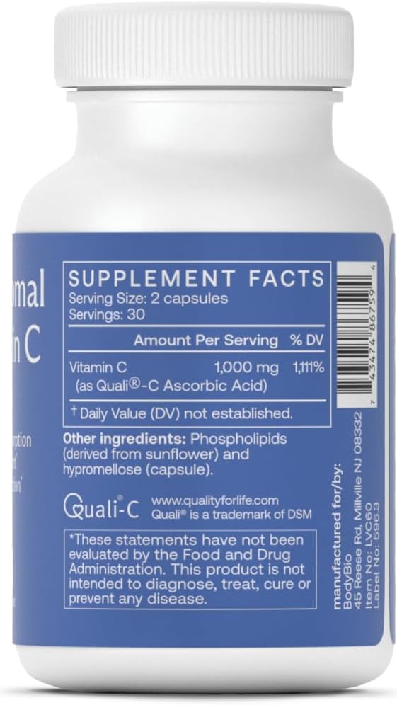 BodyBio Liposomal Vitamin C - Powerful Antioxidant for Immune Support and Cellular Health, Pure Ascorbic Acid with Maximum Absorption Nirvana Guru