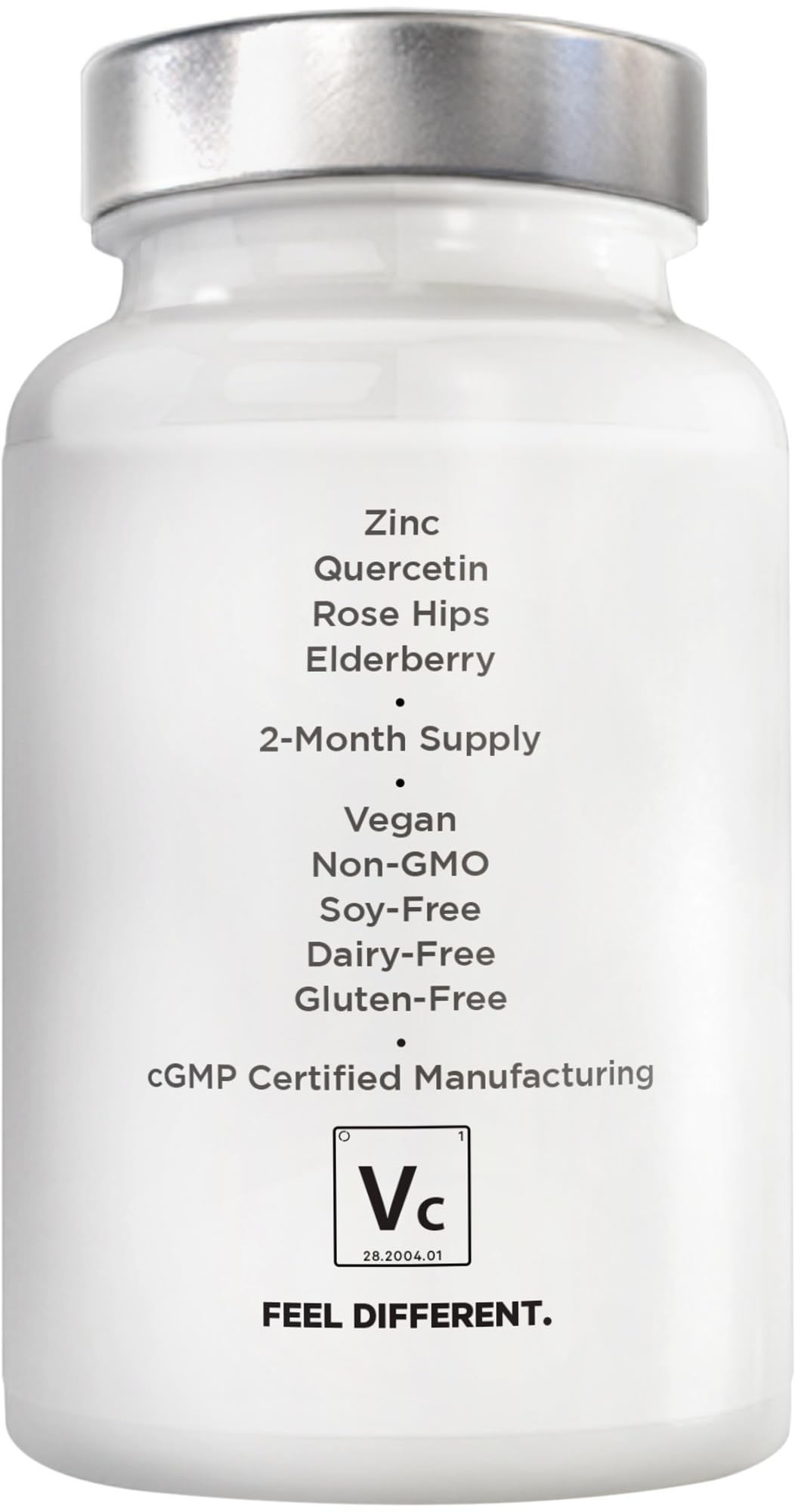 Amen Vitamin C+ Supplement with Zinc, Bioflavonoids, Quercetin, Rose HIPS, Elderberry – Vegan, Non-GMO – 2 Months Supply - 120 Capsules Nirvana Guru