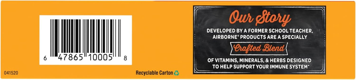 Airborne 1000mg Vitamin C + Zinc Sugar Free Multivitamin Immune Support Effervescent Fizzy Drink Tablets, Zesty Orange Flavor with Powerful Antioxidants Vitamins A C & E, 30 Tablets (3 Pack) Nirvana Guru