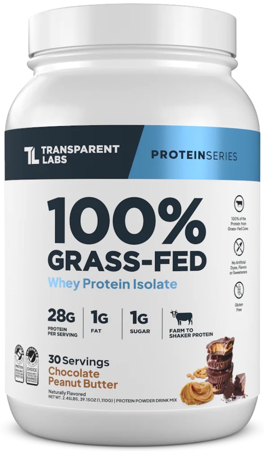 Transparent Labs Grass-Fed Whey Protein Isolate - Naturally Flavored, Gluten Free Whey Protein Powder with 28g of Protein per Serving & 9 Amino Acids - 30 Servings, Milk Chocolate Nirvana Guru