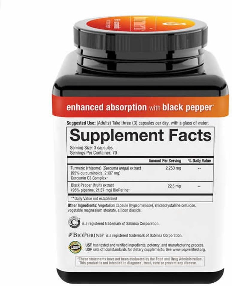 Youtheory Turmeric Curcumin Supplement with Black Pepper BioPerine, Powerful Antioxidant Properties for Joint & Healthy Inflammation Support 2250 MG 210 Capsules - Nirvana Guru