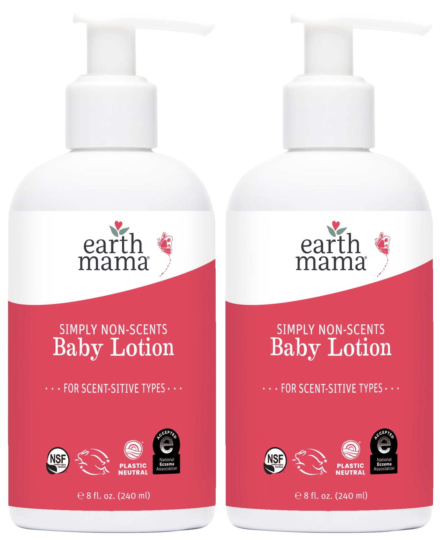 Earth Mama Simply Non-Scents Baby Lotion for Dry Skin, Calendula Cream, Skin Care for Kids, Organic Moisturizer, Unscented Lotion with Aloe, Rooibos, & Shea Butter, 8-Fl oz (2-Pk) Nirvana Guru