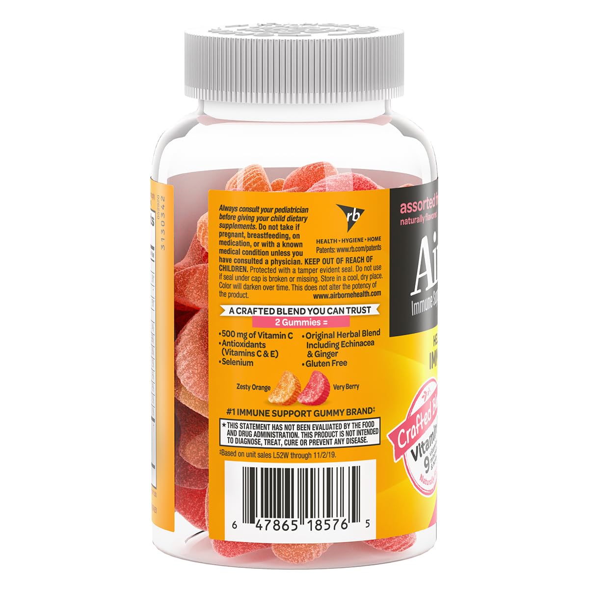 Airborne 500mg Vitamin C + Zinc Immune Support Supplement Gummies for Kids, Assorted Fruit Flavor, Gluten Free Crafted Blend with Powerful Antioxidants Vitamins C & E, 42 Gummies (3 Pack) Nirvana Guru
