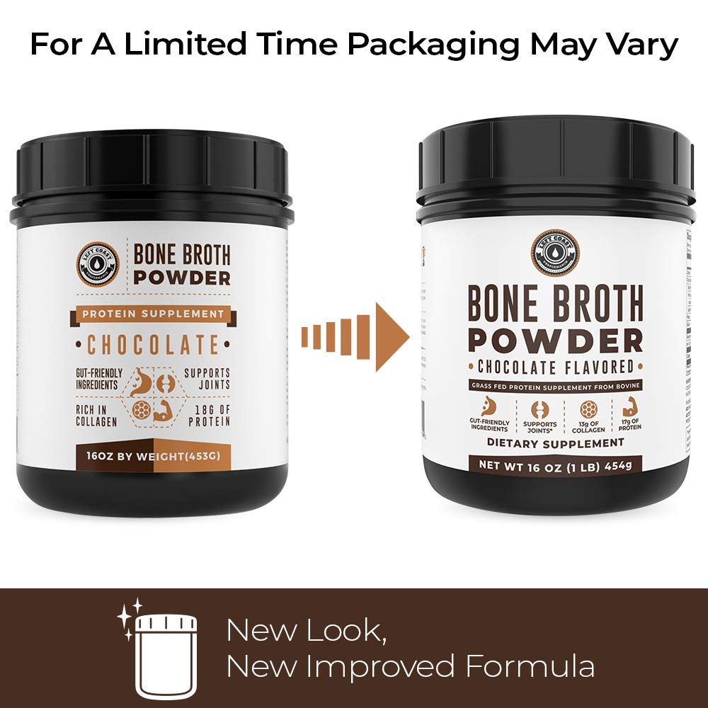 Bone Broth Protein Powder, Chocolate, Grass Fed 2lbs, 42 servings 16g protein, 13g Collagen. Low Carb, 2 net Carb, Dairy Free, Keto Friendly Bone Broth Protein Supplement with Collagen Types I & III - Nirvana Guru