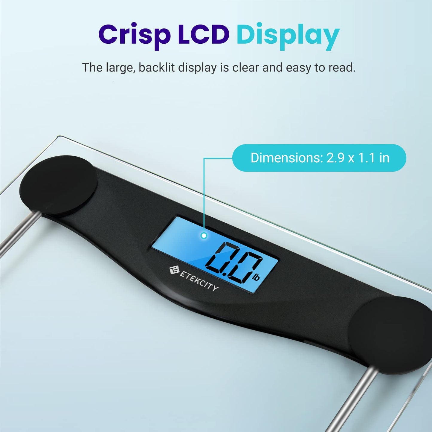 Etekcity Digital Body Weight Bathroom Scale, Large Blue LCD Backlight Display, High Precision Measurements,6mm Tempered Glass, 400 Pounds Nirvana Guru