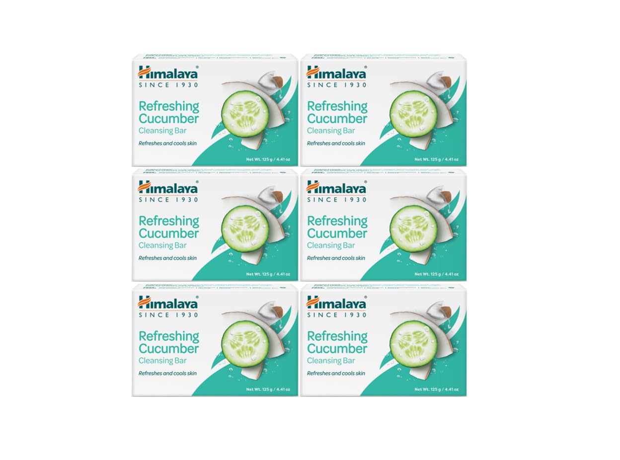 Himalaya Purifying Neem & Turmeric Cleansing Bar for Clean and Healthy Looking Skin, Free from Parabens, SLS and Phthalates, Gluten Free, Vegan, 125 g (4.41 oz), 6 Pack - Nirvana Guru
