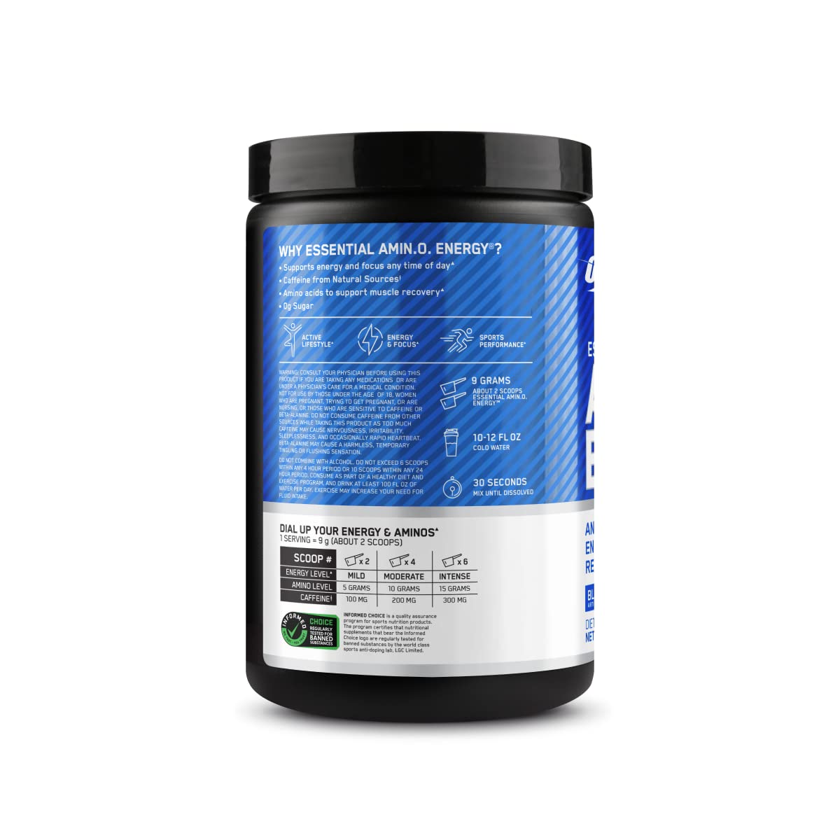 Optimum Nutrition Amino Energy - Pre Workout with Green Tea, BCAA, Amino Acids, Keto Friendly, Green Coffee Extract, Energy Powder - Concord Grape, 65 Servings (Packaging May Vary)