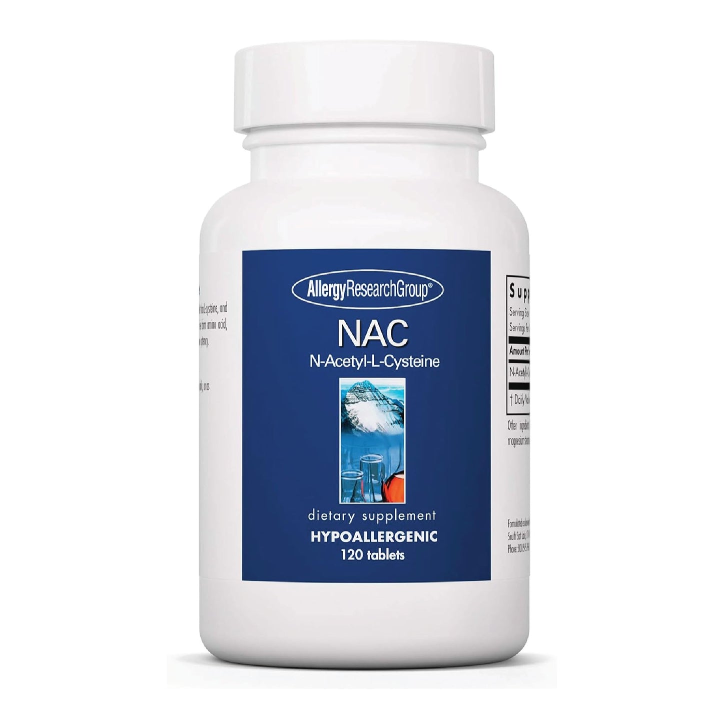 Allergy Research Group NAC Supplement - N-Acetyl-L-Cysteine, Glutathione Precursor, Supports Immune Function, Healthy Mucus Clearance, Free Form Amino Acid, Hypoallergenic - 120 Count Nirvana Guru