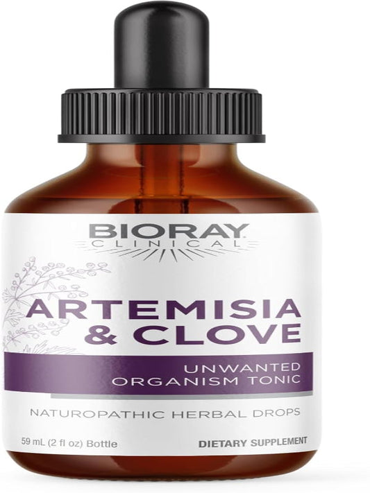 BIORAY Professional Artemisia & Clove - 2 fl oz - Unwanted Organism Removal with Medicinal Mushrooms - Non-GMO, Vegetarian, Gluten Free Nirvana Guru