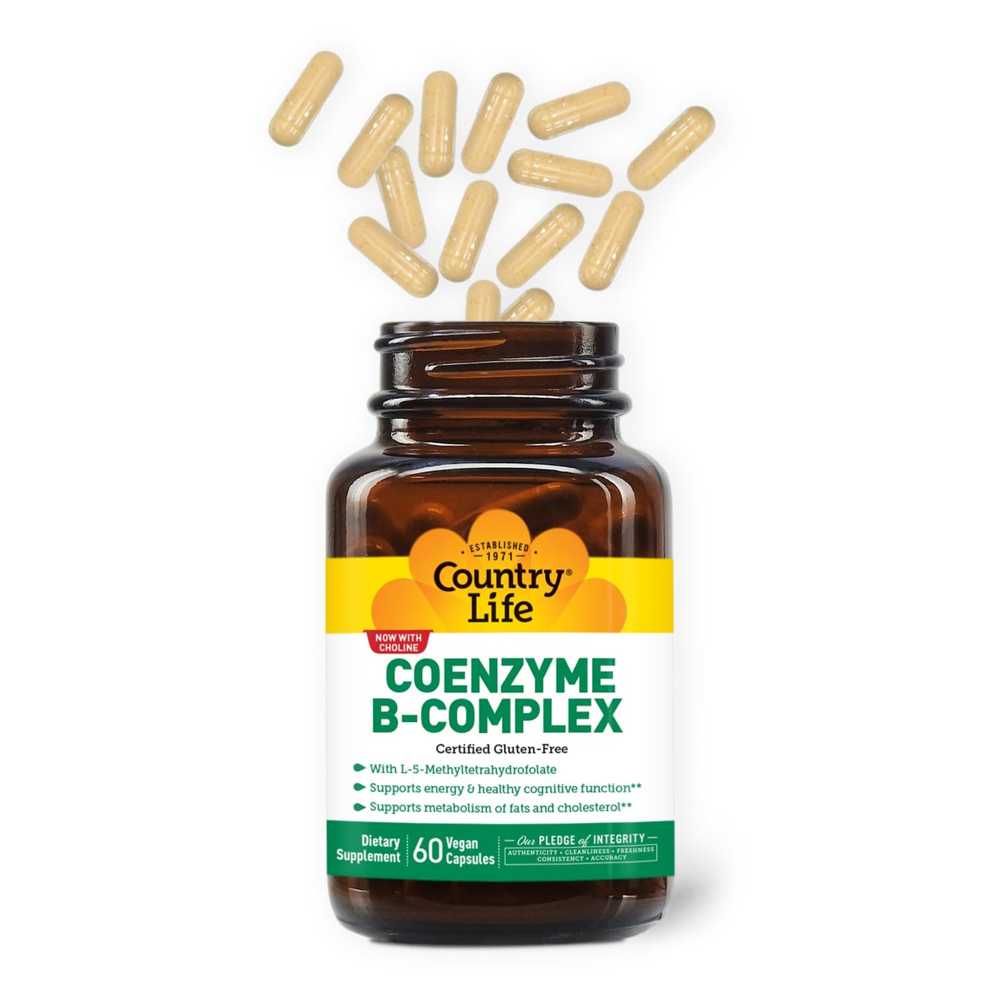 Country Life Coenzyme B-Complex, 120 Capsules – Supports Energy & Metabolism, Mood & Cognitive Function – Vegan, Gluten-Free, Bioavailable B Vitamins with Choline Nirvana Guru