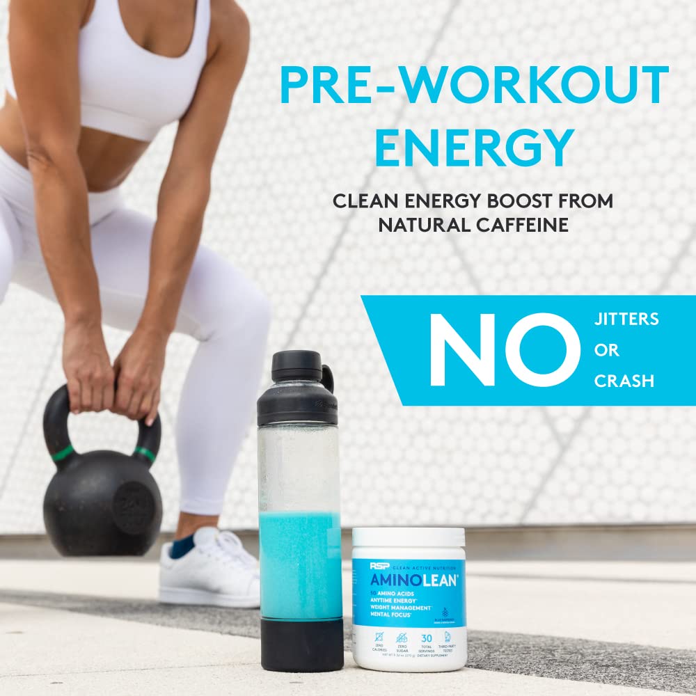 RSP NUTRITION AminoLean Pre Workout Powder, Amino Energy & Weight Management with Vegan BCAA Amino Acids, Natural Caffeine, Preworkout Boost for Men & Women, 30 Serv, Pink Lemonade… Nirvana Guru
