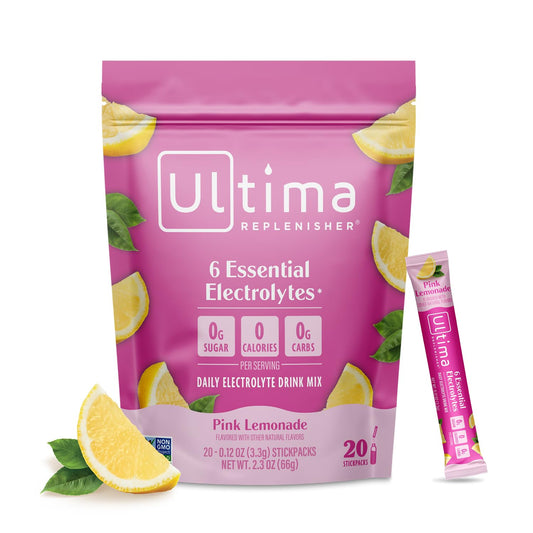 Ultima Replenisher Daily Electrolyte Powder Drink Mix – Sugar Free – Original Variety, 20 Stickpacks – Hydration Packets with 6 Electrolytes and Minerals – Keto Friendly, Vegan, Non-GMO - Nirvana Guru