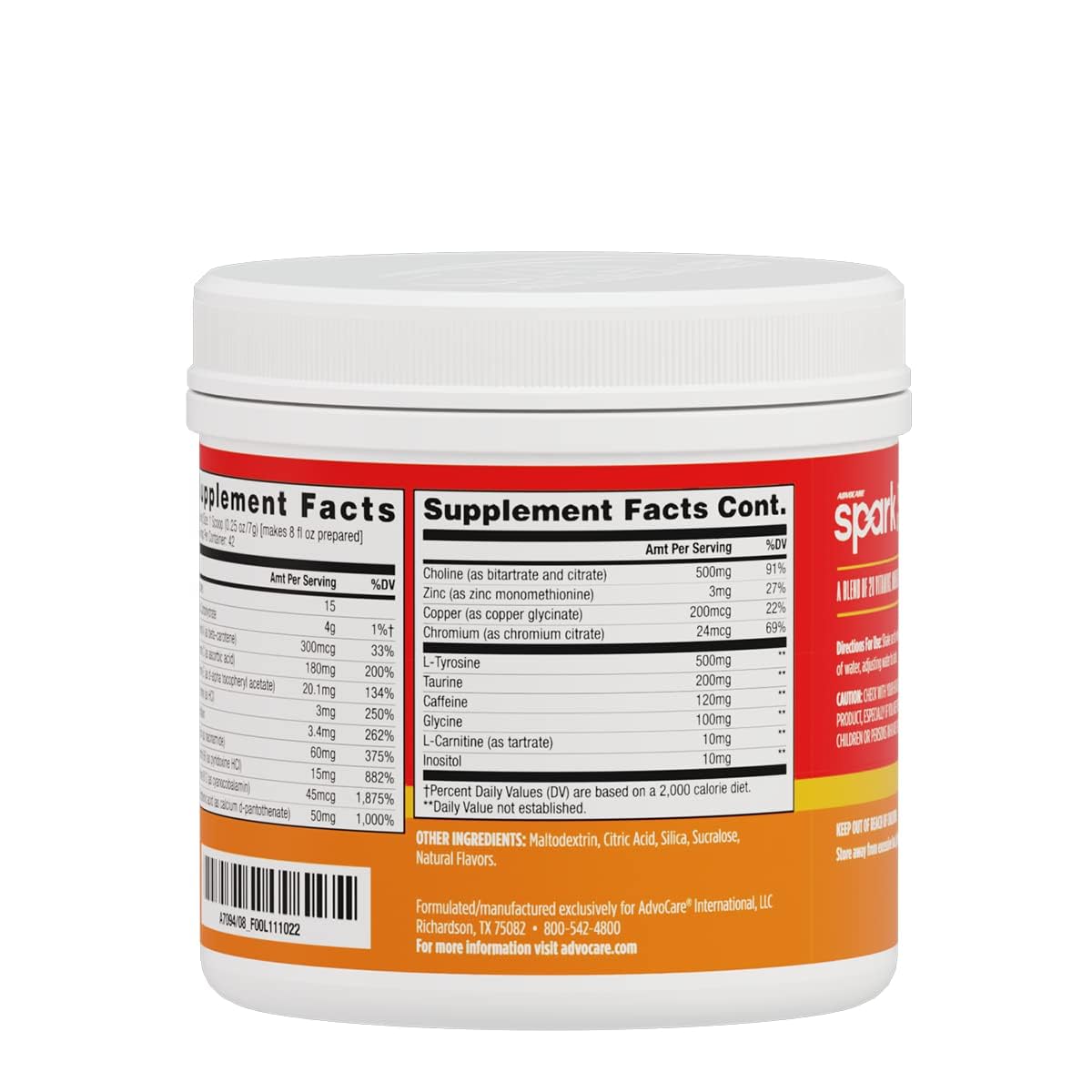 AdvoCare Spark Vitamin & Amino Acid Supplement - Focus & Energy Drink Powder Mix with Vitamin A, B-6, C & E - Also Includes L-Carnitine & L-Tyrosine - Fruit Punch - 10.5 oz Nirvana Guru