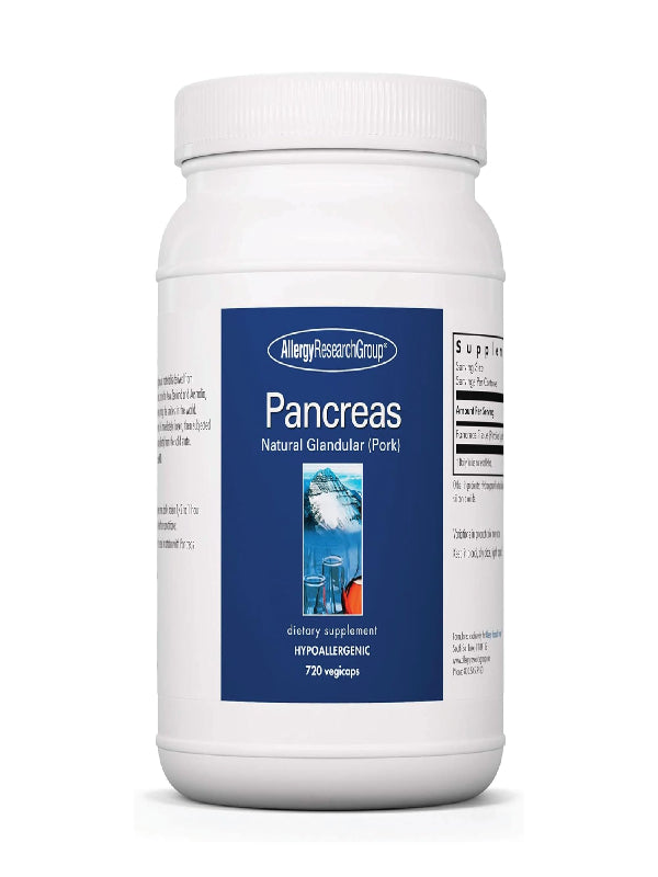 Allergy Research Group Pancreas Supplement - Pancreatic Enzymes for Women and Men, Digestive Pork Pancreas Powder Capsules, Healthy Digestion Support - 720 Capsules Nirvana Guru