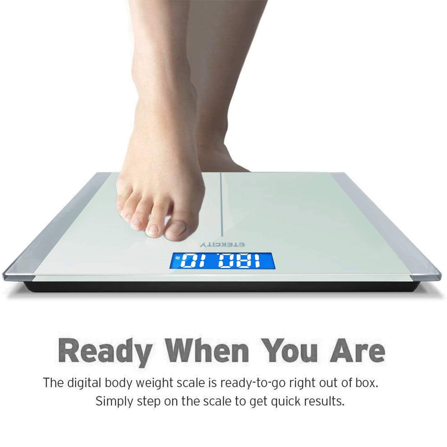 Etekcity Digital Body Weight Bathroom Scale, Large Blue LCD Backlight Display, High Precision Measurements,6mm Tempered Glass, 400 Pounds Nirvana Guru