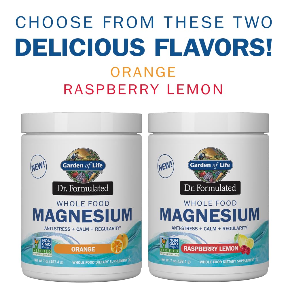 Garden of Life Whole Food Magnesium Powder, 421.5g - Raspberry Lemon, Vegan, Gluten & Sugar Free - Nirvana Guru