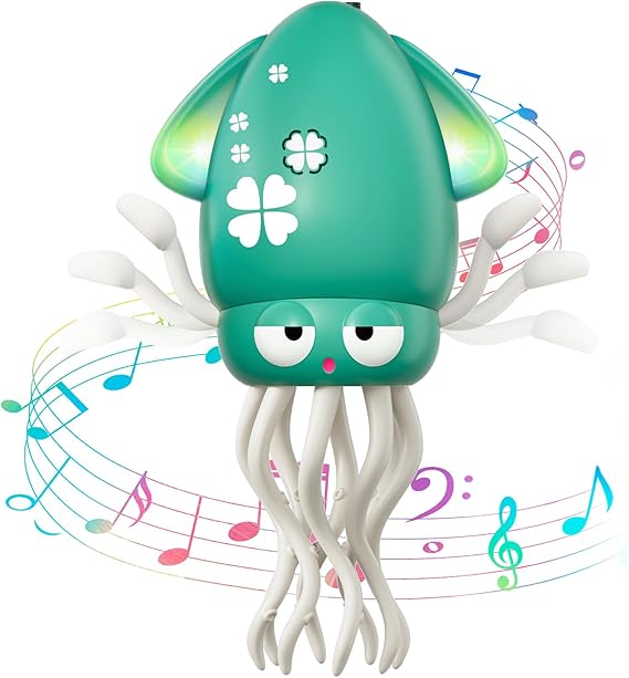 Dancing Octopus Baby Toy, Electric Crawling Octopus Tummy Time Toy, Rechargeable Magic Dancing Music Squid Baby Toys for 3 4 5 Year Old Kids Boy Girl Birthday Gifts Christmas Stocking Stuffers(Green) nirvanaguru