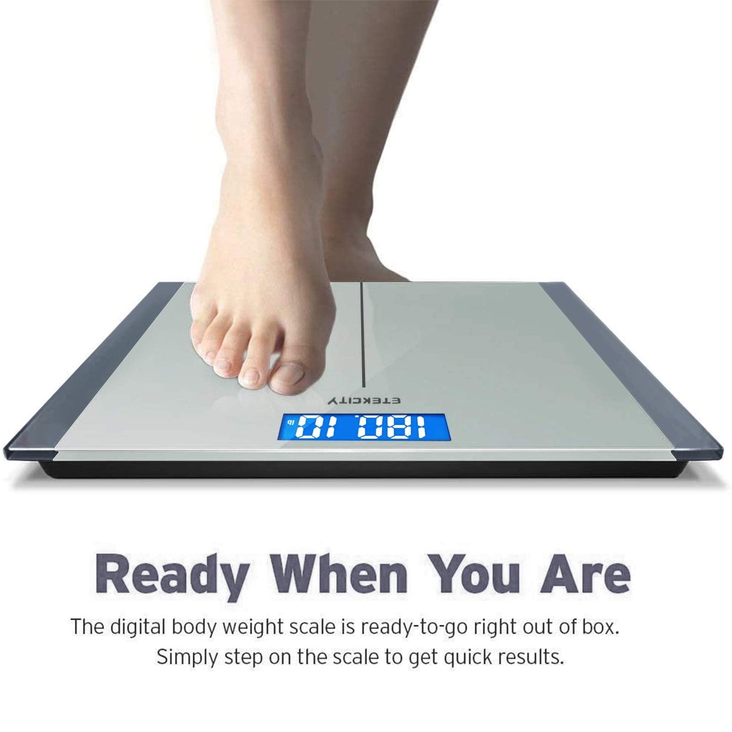 Etekcity Digital Body Weight Bathroom Scale, Large Blue LCD Backlight Display, High Precision Measurements,6mm Tempered Glass, 400 Pounds Nirvana Guru