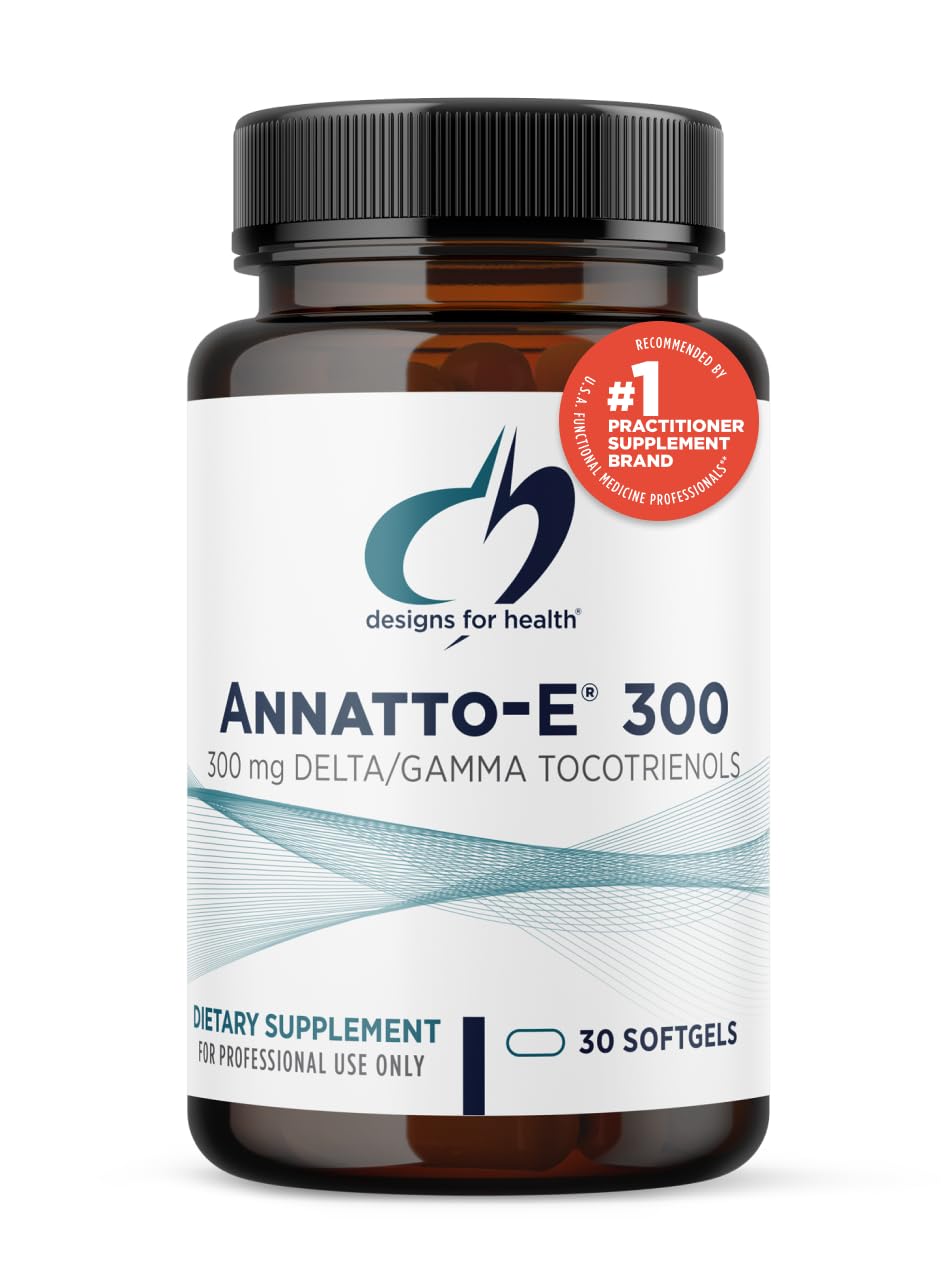 Designs for Health Annatto-E 300mg Tocotrienols Vitamin E - Delta + Gamma Tocotrienols to Support Heart Health, Eye Health, Healthy Aging - DeltaGold Antioxidants Supplement (60 Vitamin E Softgels) Nirvana Guru