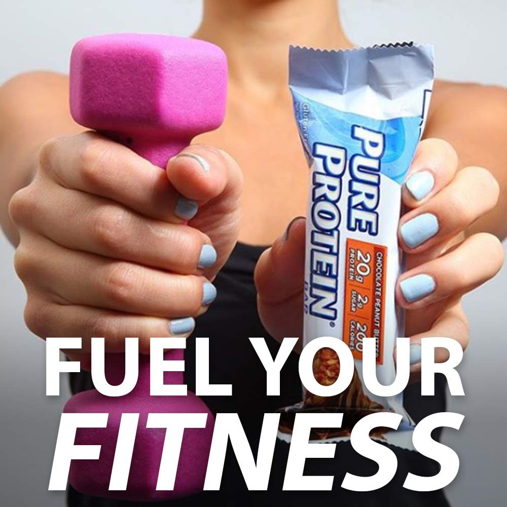 Pure Protein Bars, High Protein, Nutritious Snacks to Support Energy, Low Sugar, Gluten Free, Chocolate Deluxe, 1.76 oz., 12 Count(Pack of 1) (Packaging may vary)