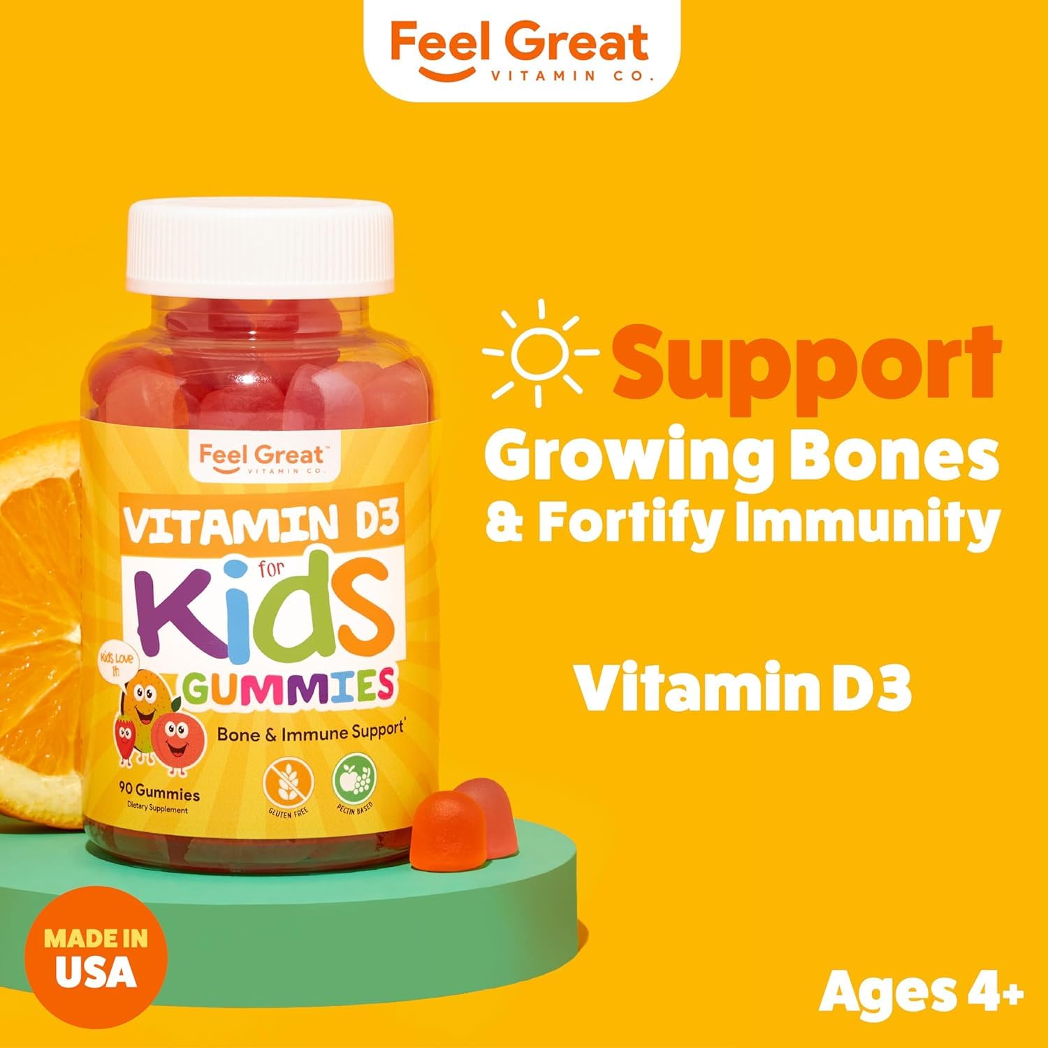 Feel Great Vitamin Co. Complete DHA Gummies for Kids | with Omega 3 6 9 + DHA, Vitamin C | Supports Healthy Brain Function, Vision & Heart Health | Gluten Free, Vegetarian | 60 Gummies Nirvana Guru