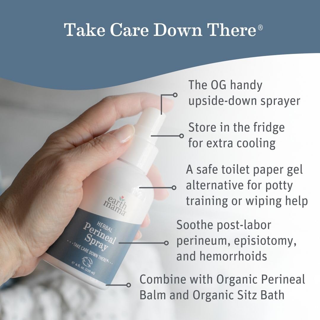 Earth Mama Postpartum Recovery Kit, Take Care Down There® Trifecta with Organic Perineal Balm, Sitz Bath & Herbal Peri Spray, 3-Piece Set Nirvana Guru