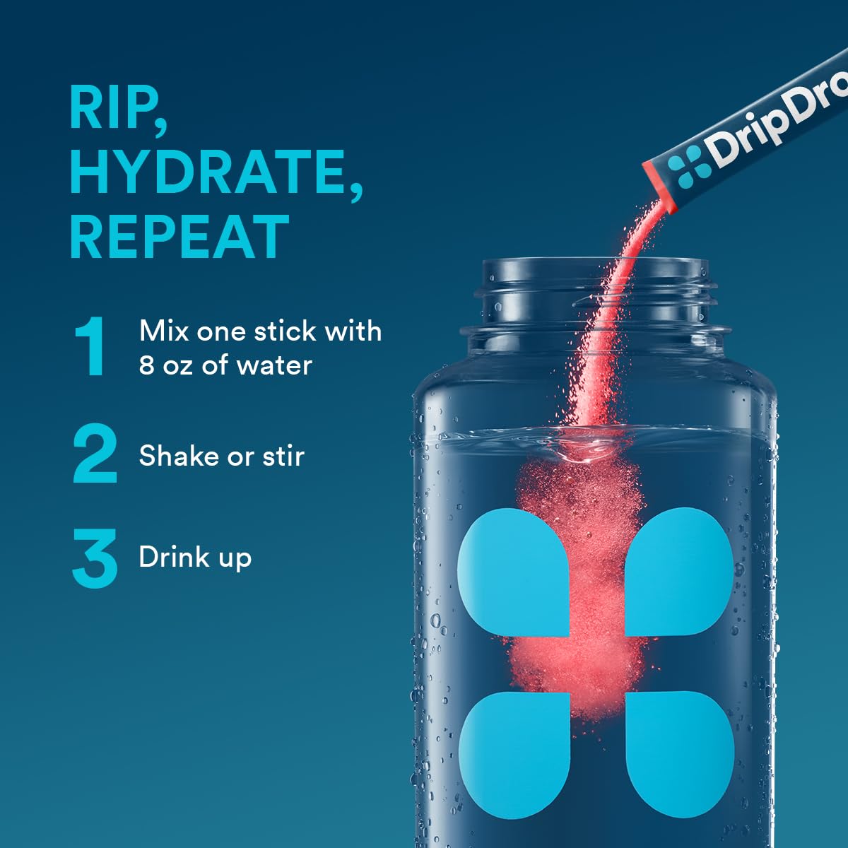 DripDrop Hydration Packets - Juicy Variety Pack - Single Serve Electrolytes Powder Drink Mix - Grape, Fruit Punch, Strawberry Lemonade, Cherry - Non-GMO, Gluten Free, Vegan - 16 Sticks - Nirvana Guru