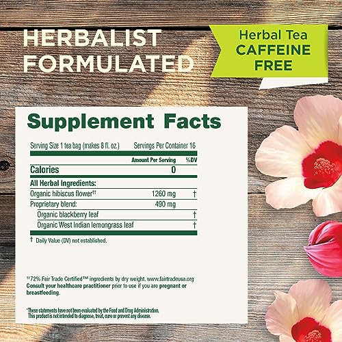 Traditional Medicinals - Organic Hibiscus Herbal Tea (6 Pack) - Supports Heart Health - 96 Tea Bags Total - Nirvana Guru