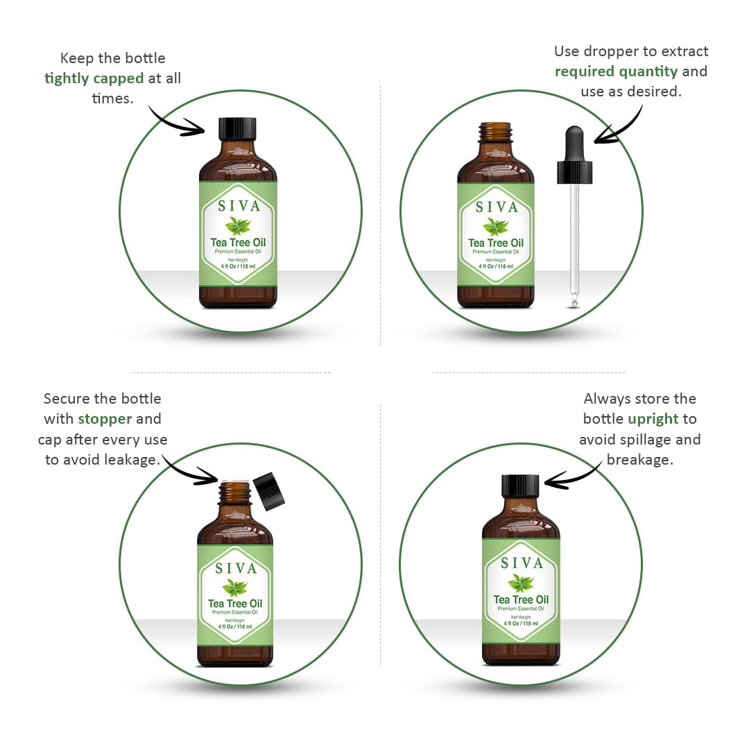 SIVA Lavender Essential Oil - 4 Fl Oz – Natural Lavender Oil - for Diffuser, Face, Skin Care, Aromatherapy, Hair Care, Scalp and Body Massage - with Dropper - Nirvana Guru