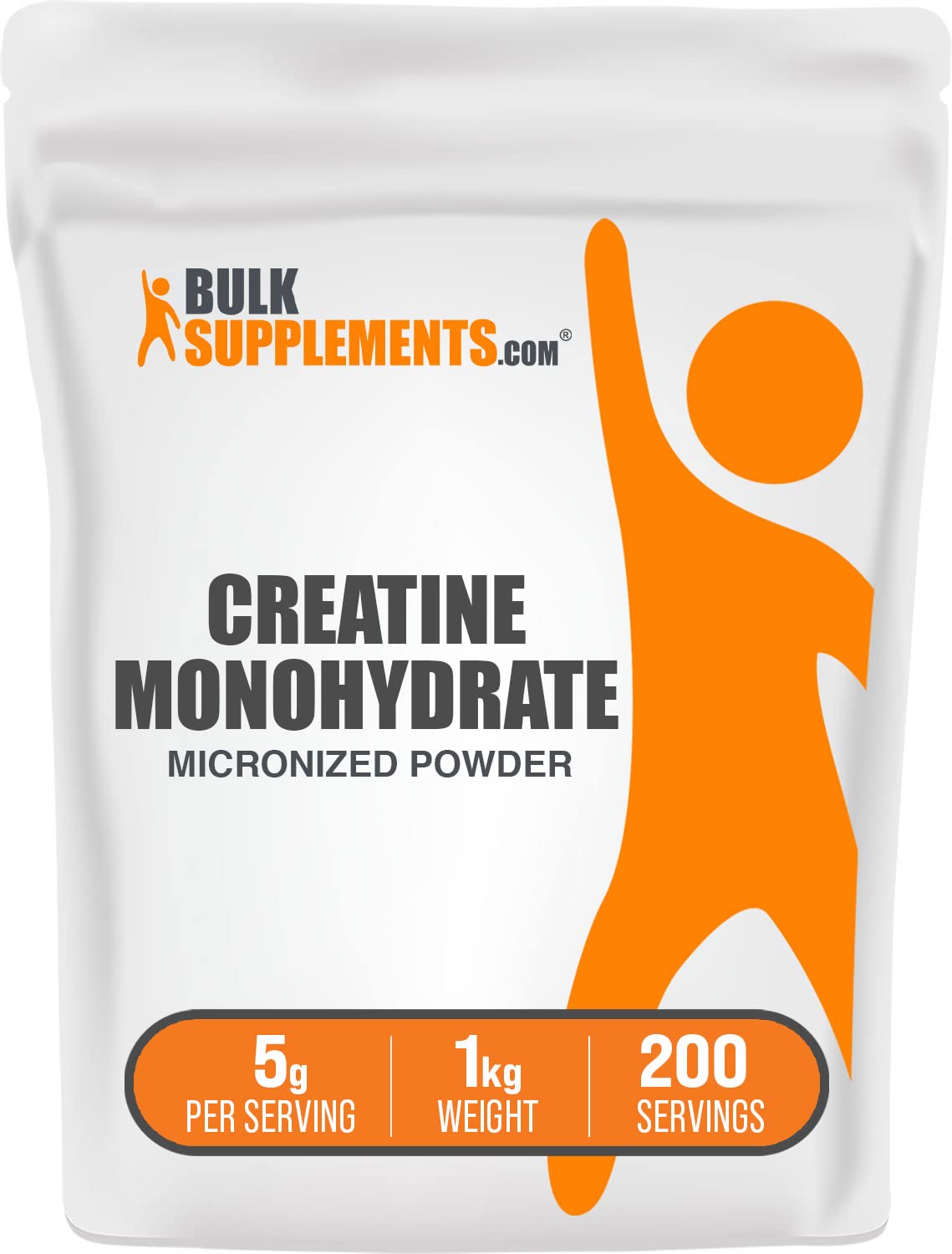 BulkSupplements.com Creatine Monohydrate Powder - Creatine Supplement, Micronized Creatine, Creatine Powder - Unflavored & Gluten Free, 5g (5000mg) per Servings, 500g (1.1 lbs) (Pack of 1)