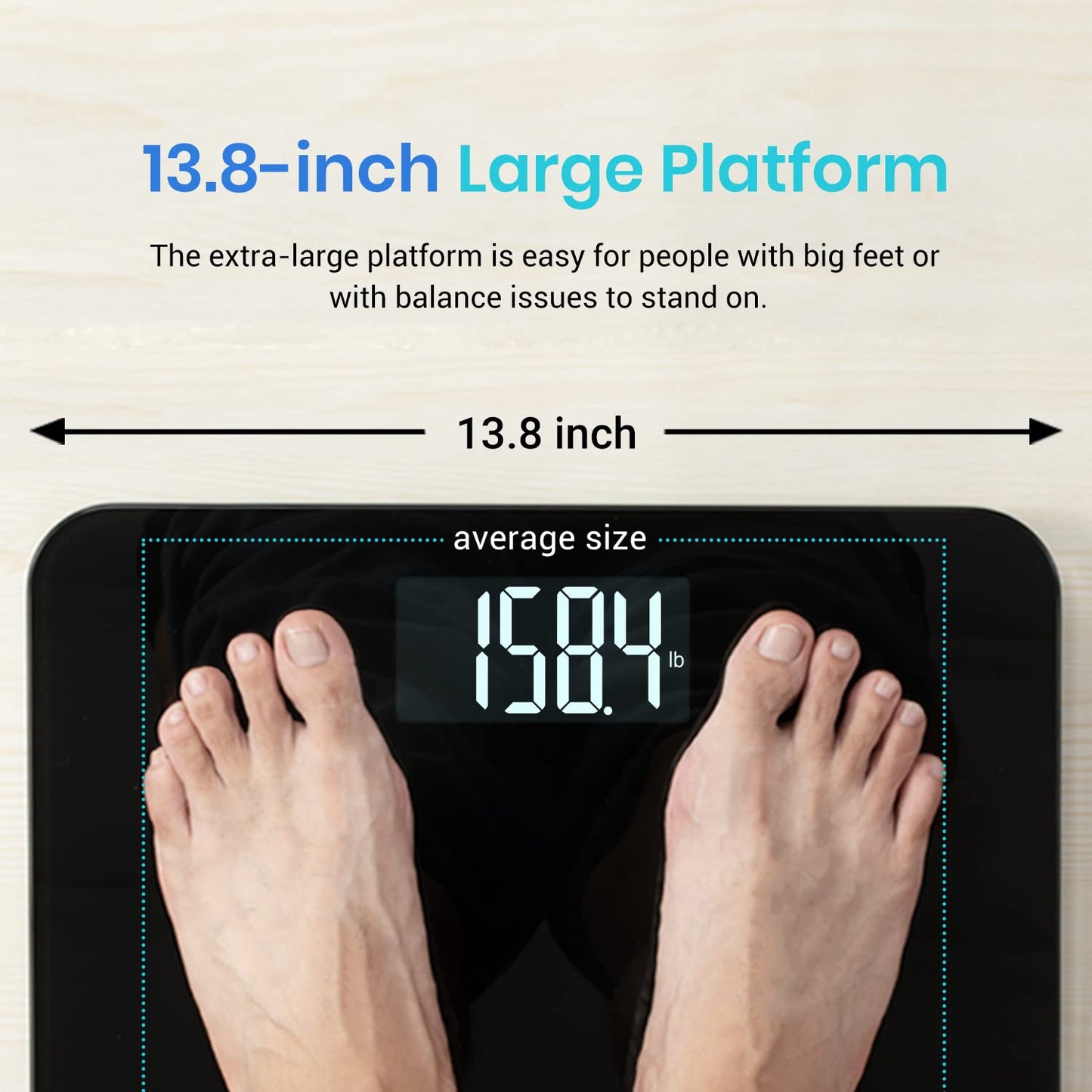 Etekcity Digital Body Weight Bathroom Scale, Large Blue LCD Backlight Display, High Precision Measurements,6mm Tempered Glass, 400 Pounds Nirvana Guru