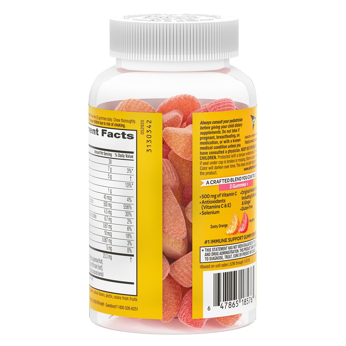 Airborne 500mg Vitamin C + Zinc Immune Support Supplement Gummies for Kids, Assorted Fruit Flavor, Gluten Free Crafted Blend with Powerful Antioxidants Vitamins C & E, 42 Gummies (3 Pack) Nirvana Guru