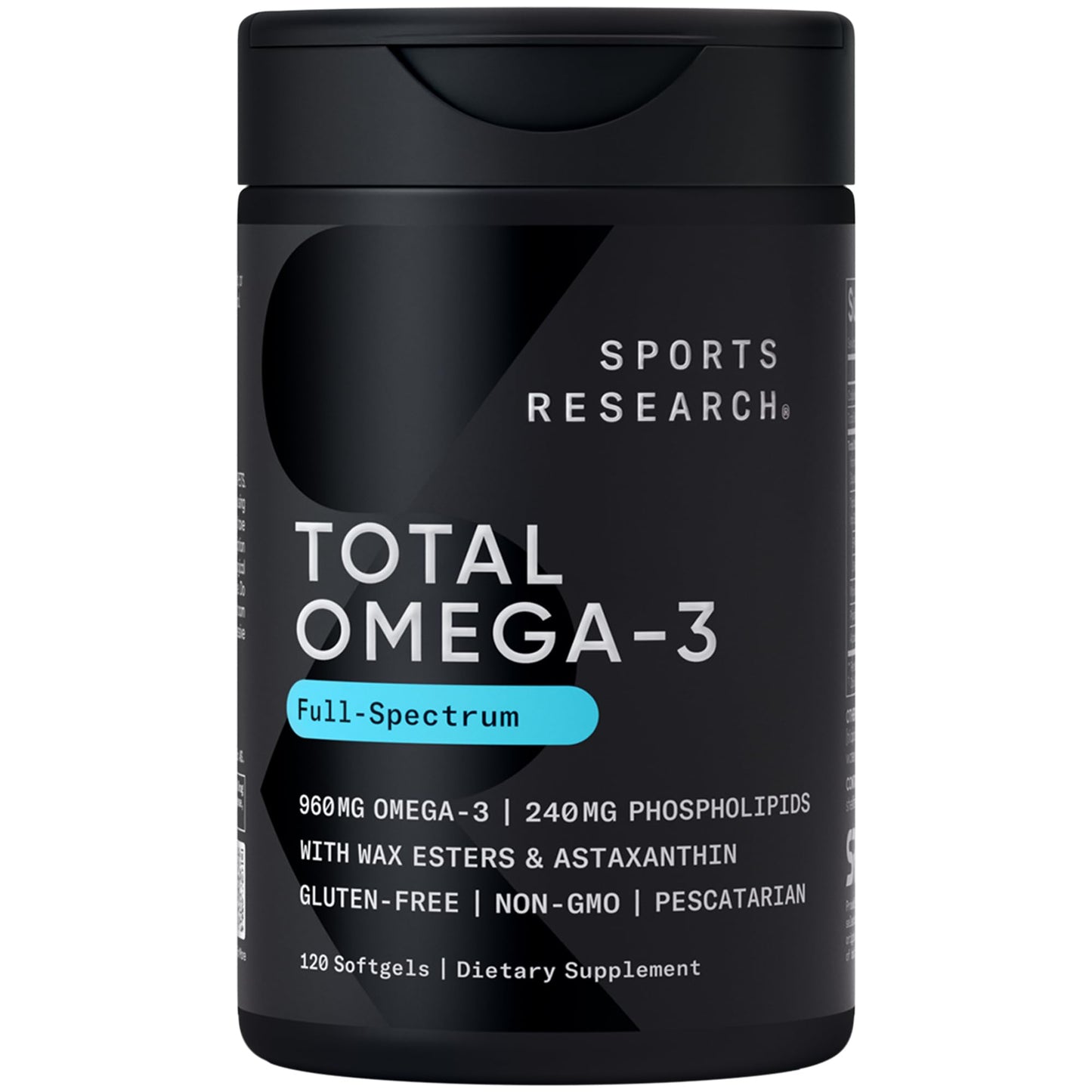 Sports Research Total Omega-3 Fish Oil from Wild Sockeye Salmon, Alaska Pollock, Antarctic Krill, Astaxanthin + Phospholipids & Wax Esters for Absorption | 960mg of EPA & DHA - Fresh Lemon Scent (120 - Nirvana Guru