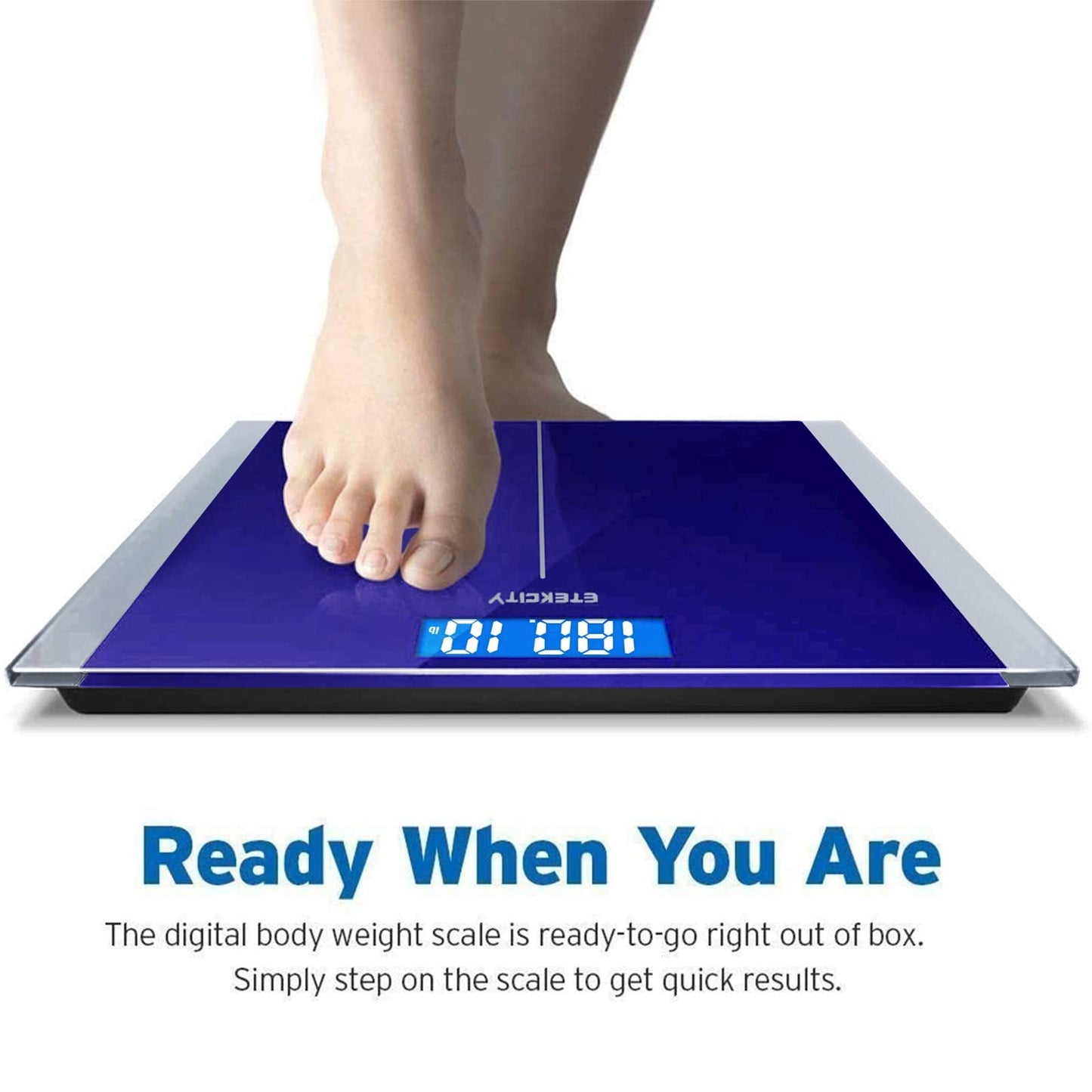Etekcity Digital Body Weight Bathroom Scale, Large Blue LCD Backlight Display, High Precision Measurements,6mm Tempered Glass, 400 Pounds Nirvana Guru