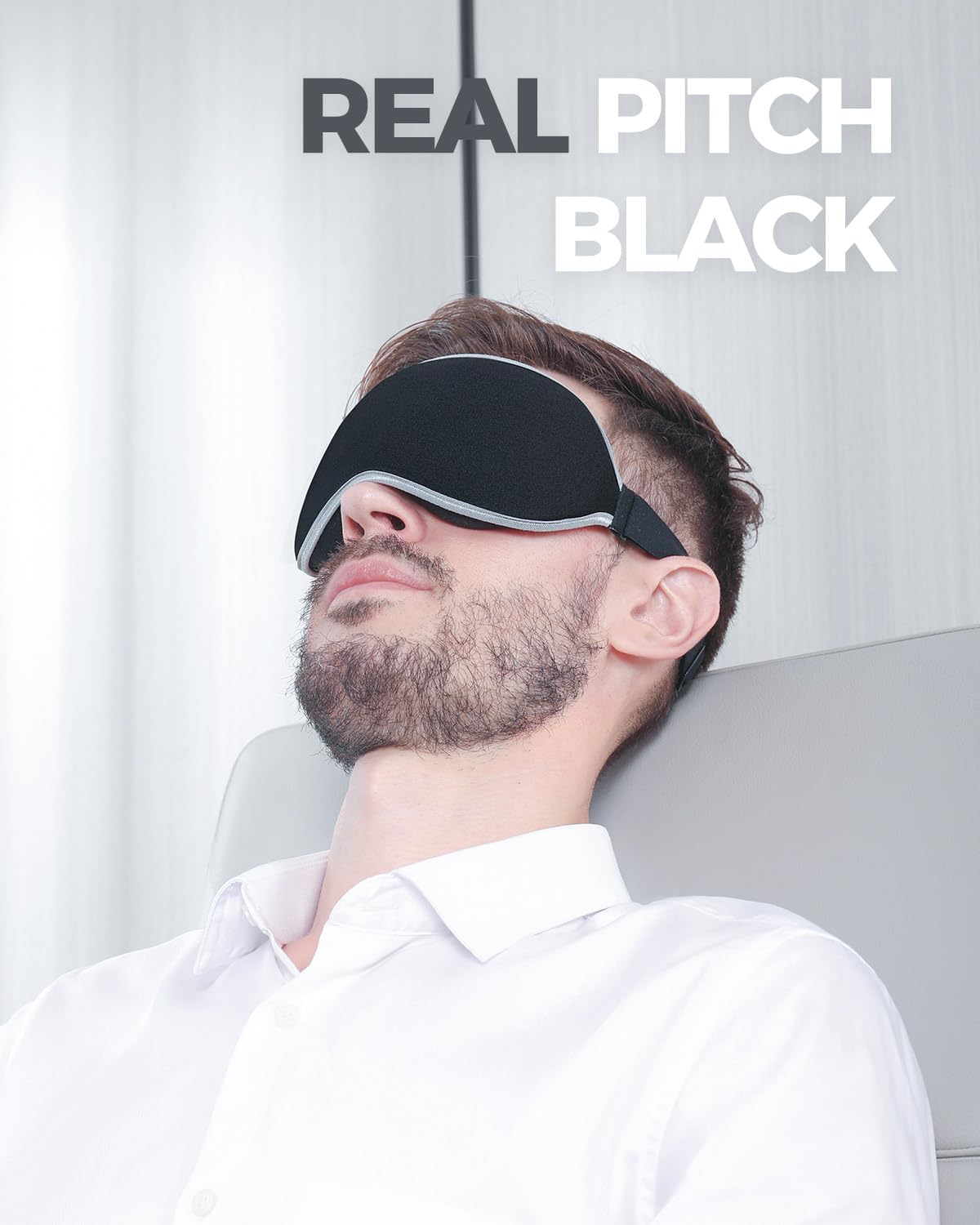 MZOO Sleep Eye Mask for Side Sleeper Men Women, Zero Eye Pressure 3D Sleeping Mask, Light Blocking Patented Design Night Blindfold, Soft Eye Shade Cover for Travel, Black