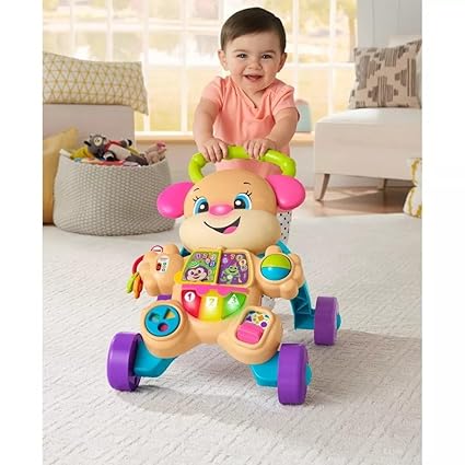 Fisher-Price Baby Toy Laugh & Learn Smart Stages Sis Walker with Educational Music Lights & Activities for Infants Ages 6+ Months Nirvana Guru