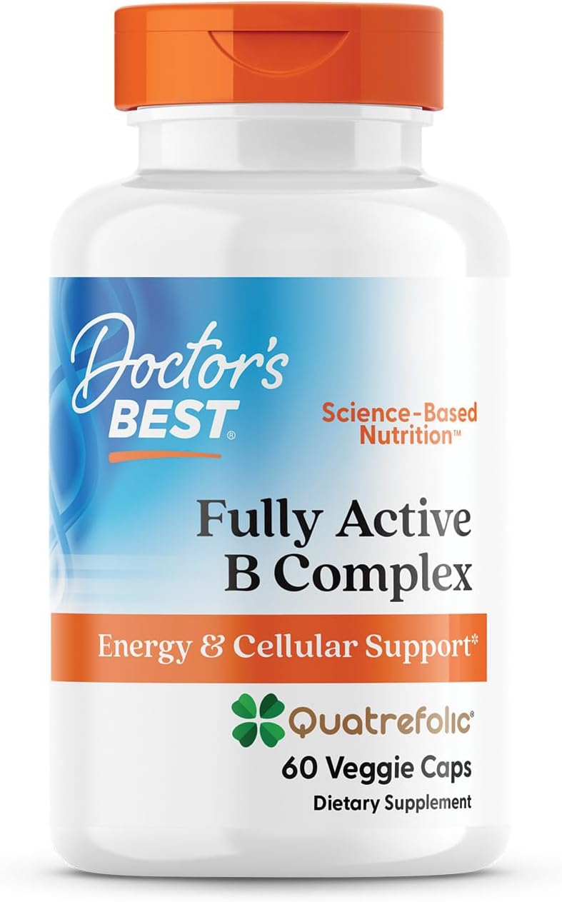 Doctor's Best Fully Active B Complex, Energy & Cellular Support, Non-GMO, Gluten Free, Soy Free, Vegan 60 Veggie Caps - Nirvana Guru
