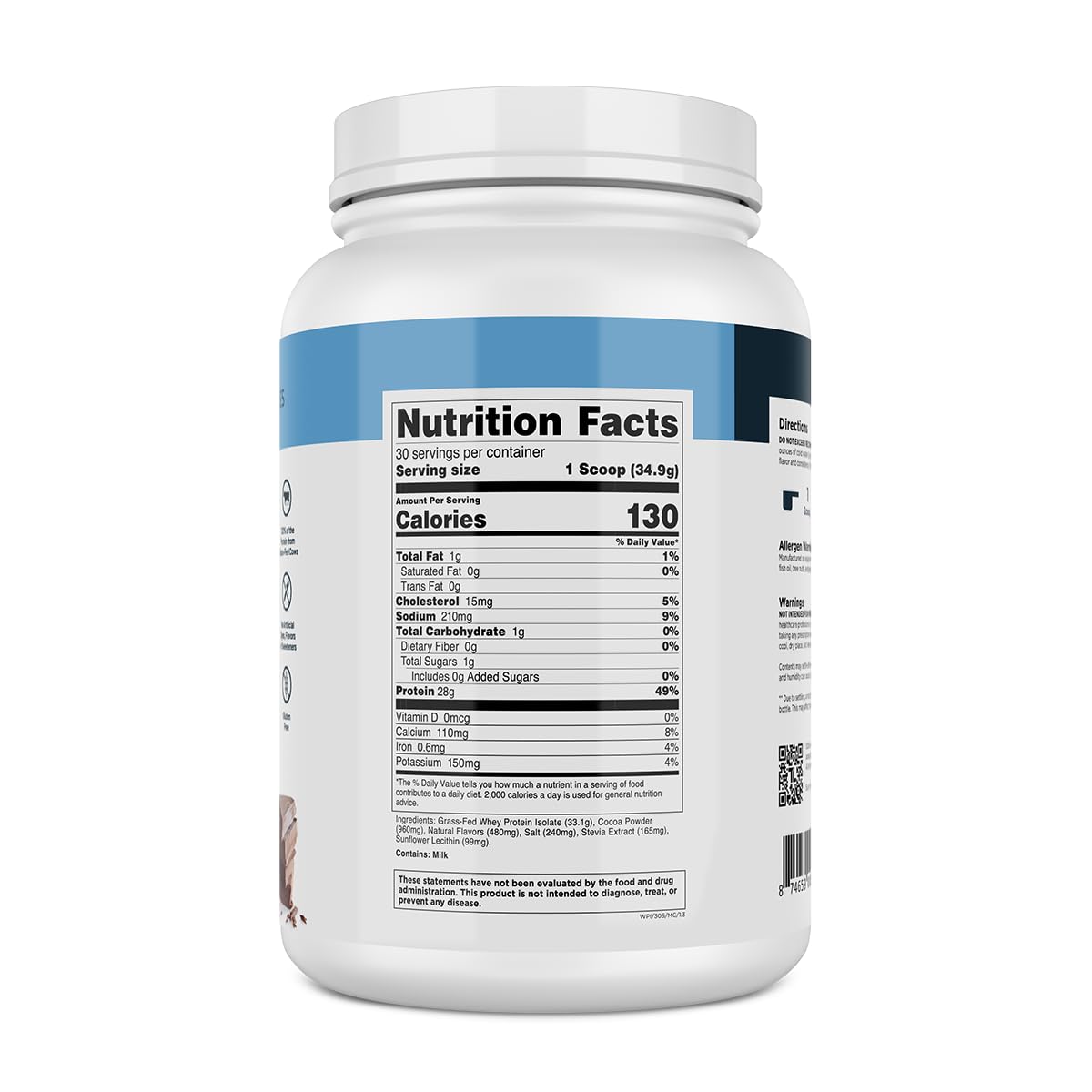 Transparent Labs Grass-Fed Whey Protein Isolate - Naturally Flavored, Gluten Free Whey Protein Powder with 28g of Protein per Serving & 9 Amino Acids - 30 Servings, Milk Chocolate Nirvana Guru
