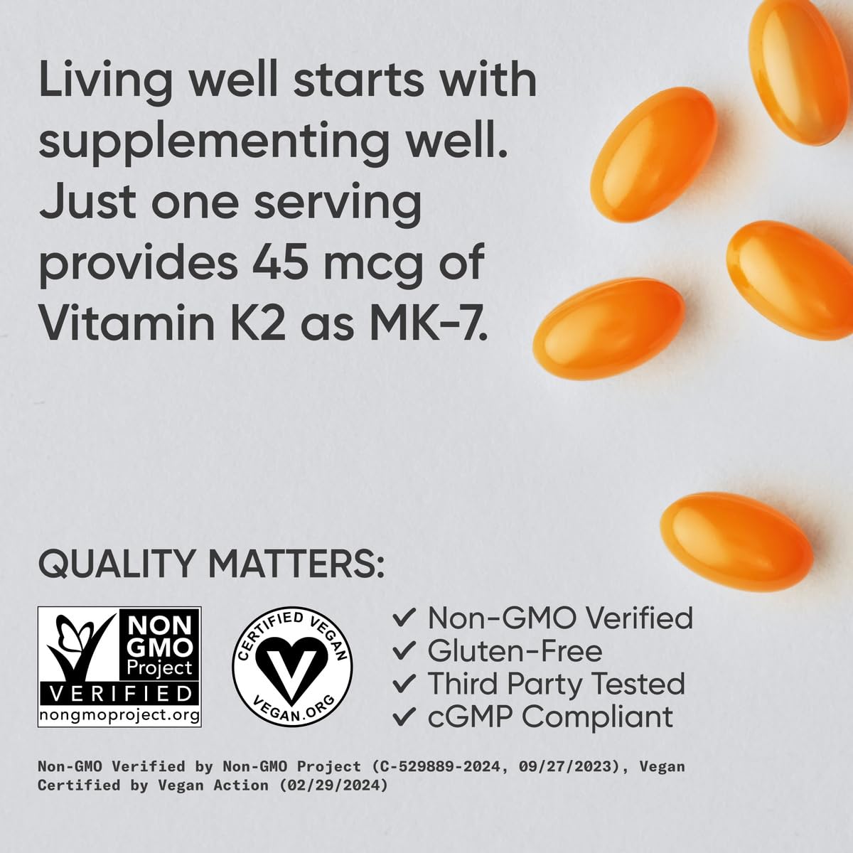 Sports Research Vitamin K2 as MK7 with Organic Coconut MCT Oil | Non-GMO Verified, Vegan Certified (60 Veggie-Softgels) - Nirvana Guru