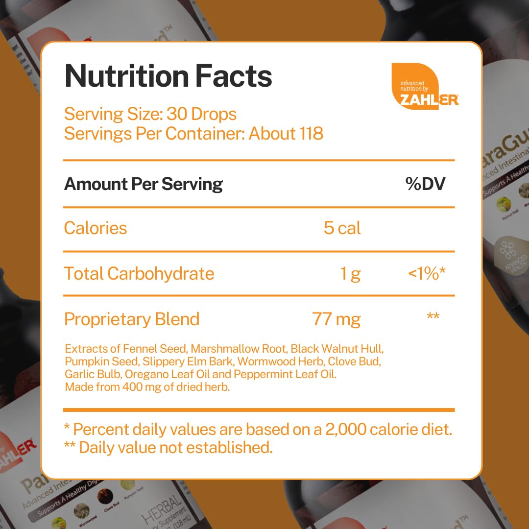 Zahler - ParaGuard Liquid Drops - Gut Health Supplement - Formula has Wormwood, Garlic Bulb, Pumpkin Seed, Clove & More - Natural Support for Humans - Certified Kosher (4 Oz) (4 oz., Drop) - Nirvana Guru