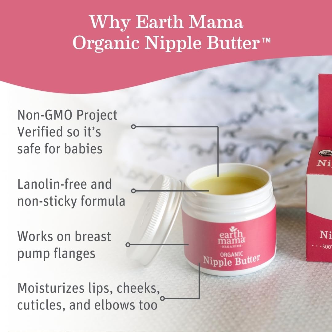 Earth Mama Organic Nipple Butter™ | Nipple Cream Safe for Breastfeeding | Postpartum Essentials for Nursing | Non Lanolin Nipple Cream, 2-Fluid Ounce Nirvana Guru