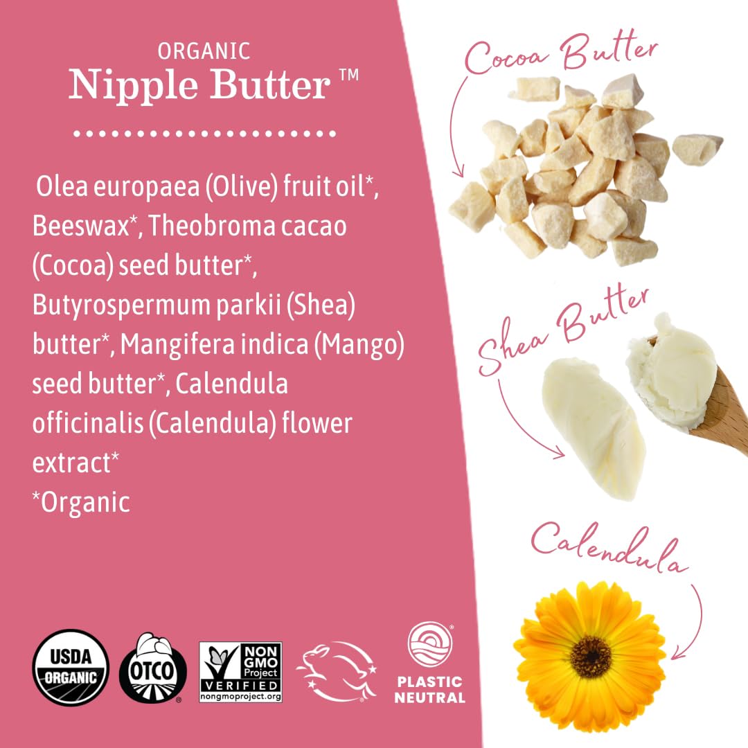 Earth Mama Organic Nipple Butter™ | Nipple Cream Safe for Breastfeeding | Postpartum Essentials for Nursing | Non Lanolin Nipple Cream, 2-Fluid Ounce Nirvana Guru