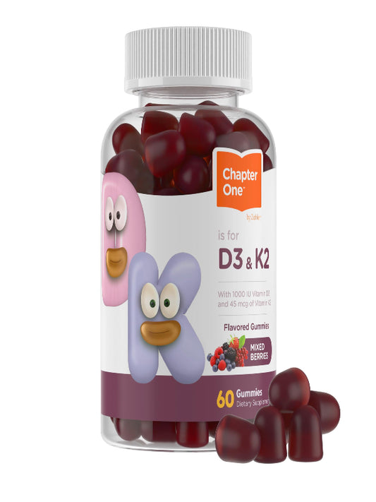 Zahler Chapter One Vitamin D3 K2 Gummies, Contains 1000IU of Vitamin D3 and 45MCG of Vitamin K2, D3 & K2 Gummy Supplement, Kosher, 60 Gummies - Nirvana Guru