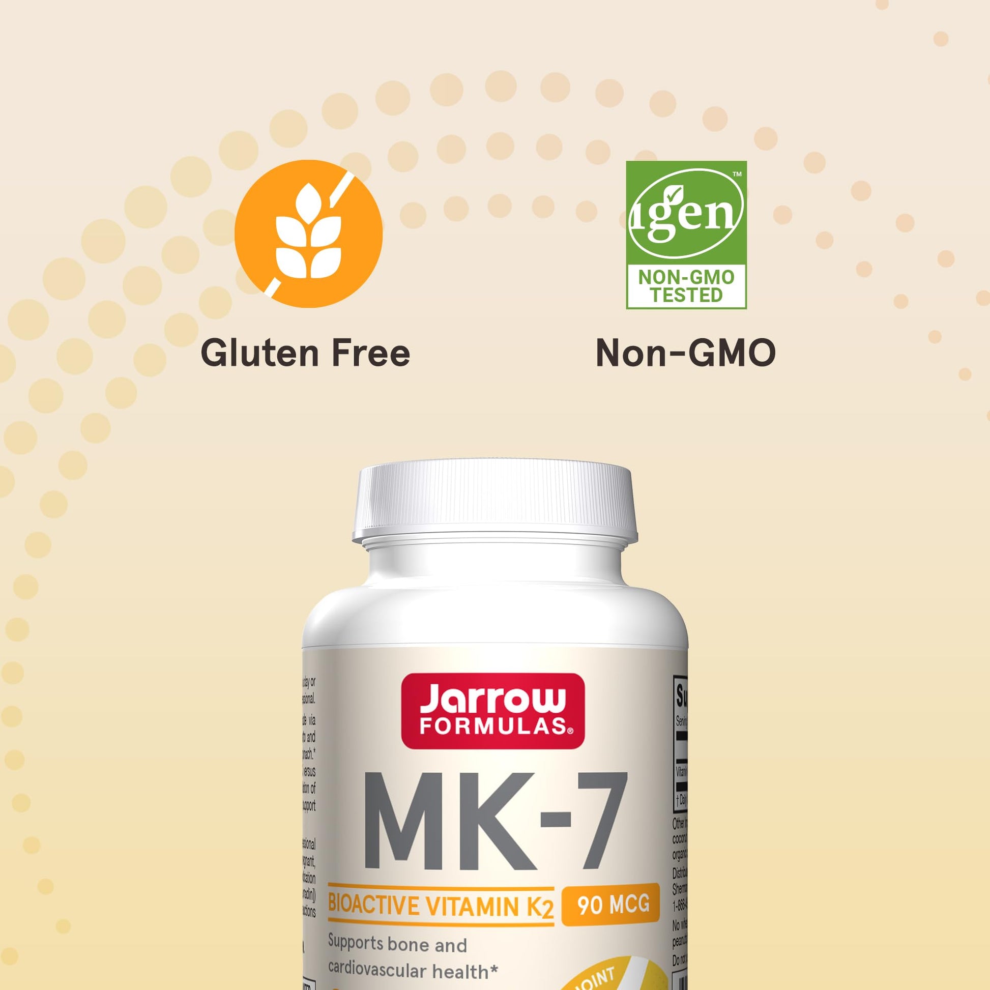 Jarrow Formulas MK-7 90 mcg - Bioactive Form of Vitamin K2 - 120 Servings (Softgels) - For Bone & Cardiovascular Health - Vitamin K2 MK-7 Dietary Supplement - K2 Vitamin Supplement MK-7 - Gluten Free - Nirvana Guru