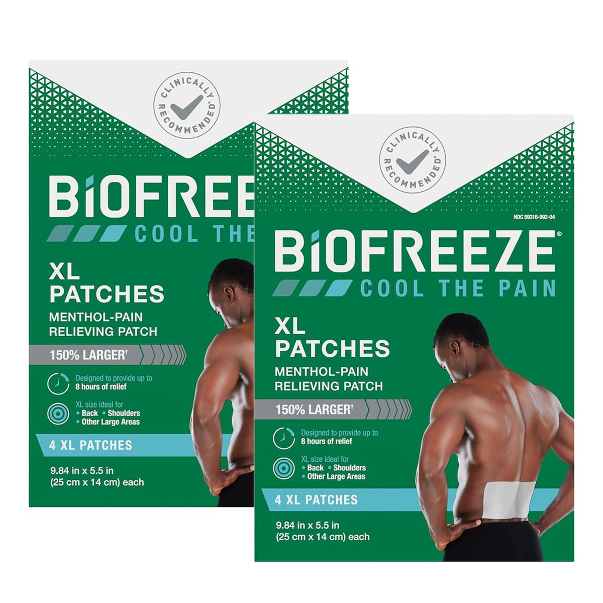 Biofreeze Large Pain Relief Patches, Menthol Pain Patches for Lower Back, Neck, Knee, & Shoulder, Comfortable & Flexible Fabric Stays in Place, FSA Eligible, 5 ct