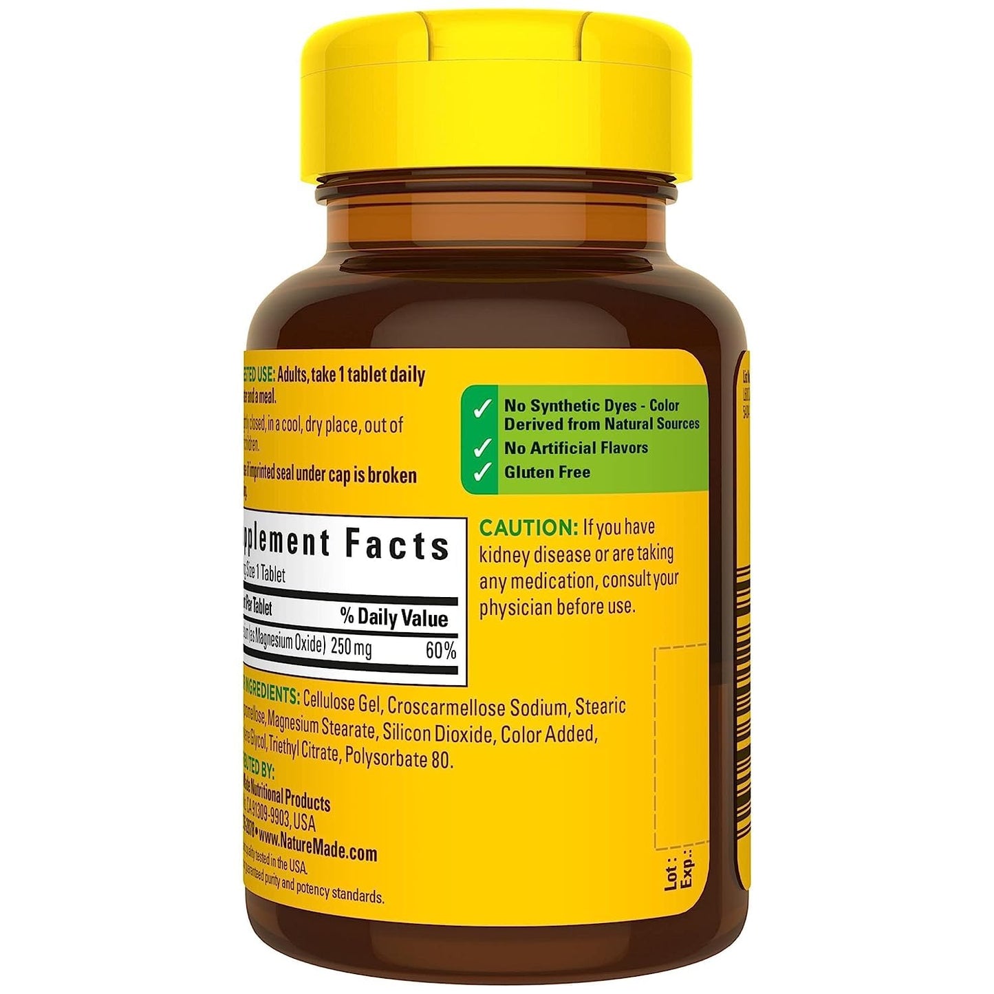 Nature Made Magnesium 250 mg, Magnesium Supplement for Muscle, Heart, Bone and Nerve Support, 90 Softgels, 90 Day Supply - Nirvana Guru
