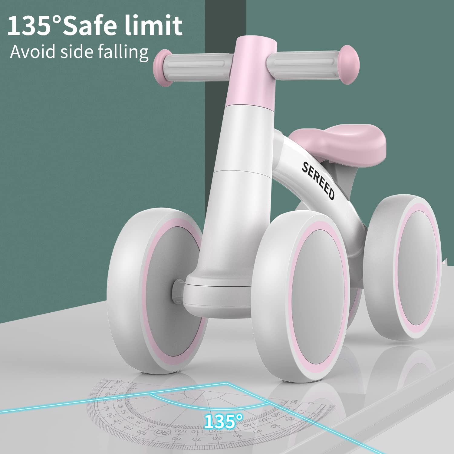 SEREED Baby Balance Bike for 1 Year Old Boys Girls 12-24 Month Toddler Balance Bike, 4 Wheels Toddler First Bike, First Birthday Gifts Nirvana Guru